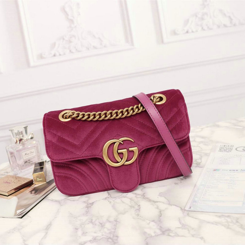 グッチ GUCCI  057-GG446744RM 2019年最新入荷 GGマーモント ショルダーバッグ ベルベット レディースかばん