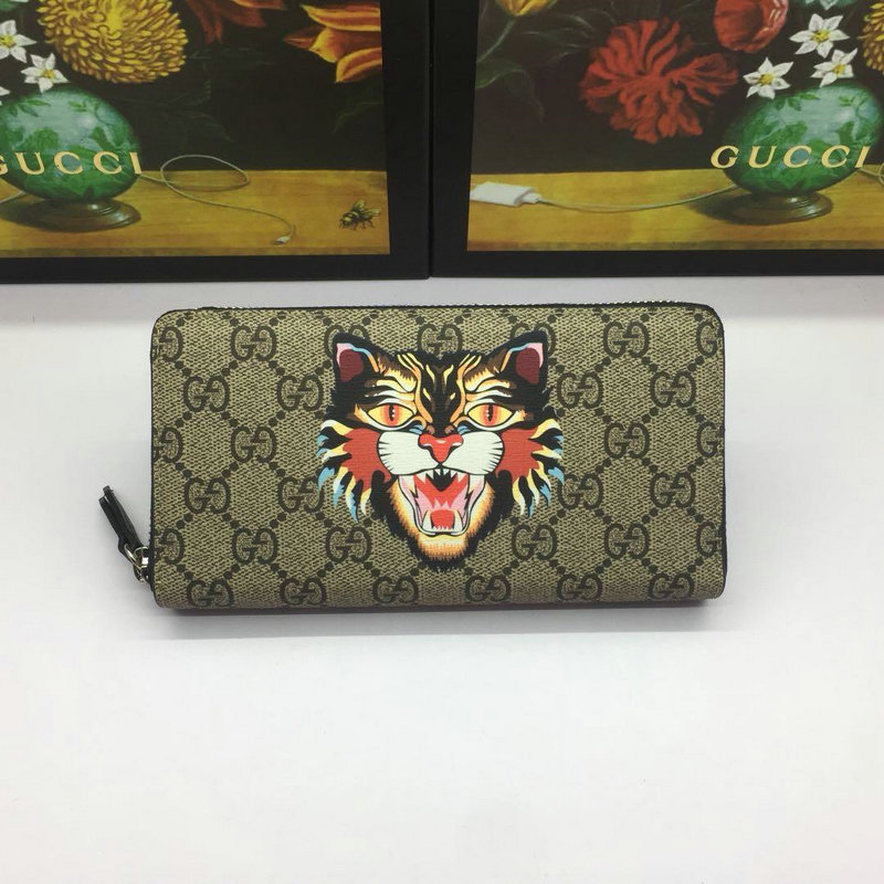 グッチ GUCCI 057-GG451273B 2019年最新入荷 GGシュプリーム ジップラウンドウォレット ファスナー長財布 キャンパス レザー プレゼント ギフト