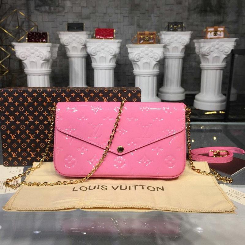 ルイヴィトン LOUISVUITTON 057-M61267R 2019年最新入荷 ポシェット フェリシー GM チェーンウォレット モノグラムヴェルニ 小銭入れ コインポケット カードポケット