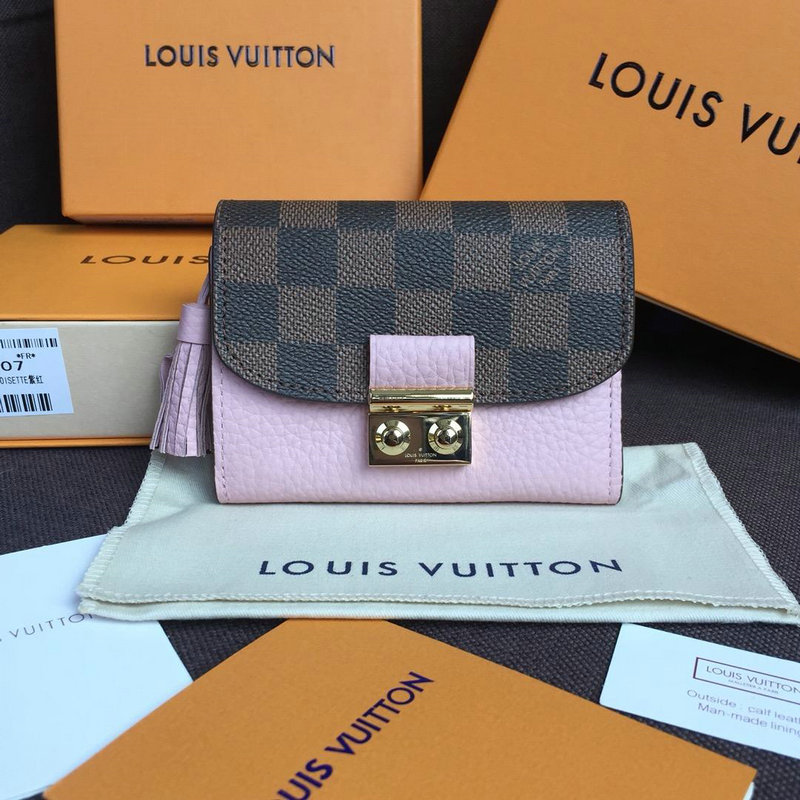 ルイヴィトン LOUISVUITTON 057-N60208 2019年最新入荷 ポルトフォイユ クロワゼット コンパクト 三つ折り短財布 ダミエエベヌ