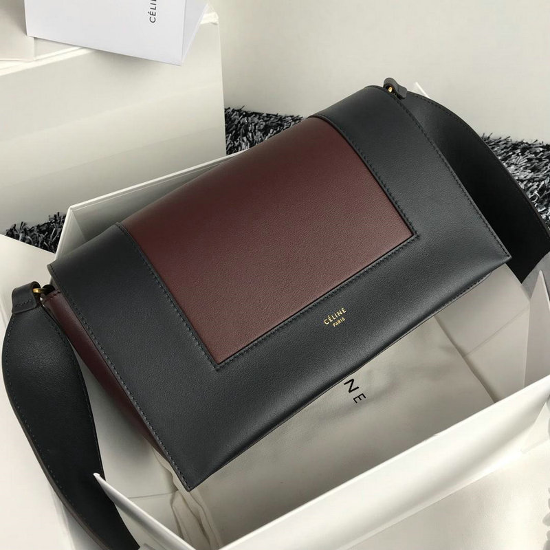 セリーヌ CELINE CC-CEB18003KK 2019年最新入荷 フレーム ショルダーバッグ フラップバッグ バイカラー レザー