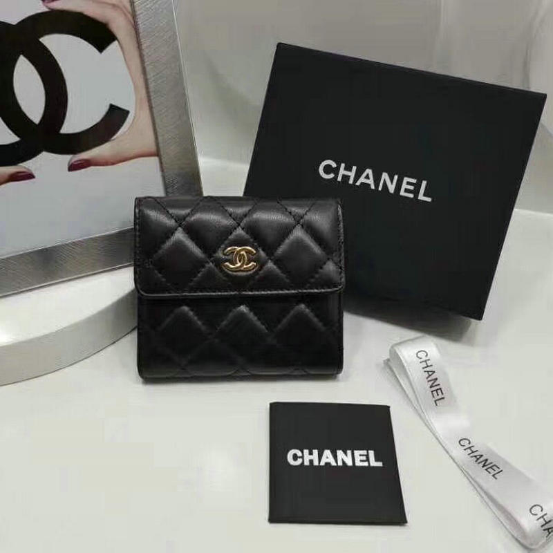 商品名称：シャネル CHANEL CC-CH48980Y 2019年最新入荷 三つ折り短財布 小銭入れ コインケース カードケース ラムスキン 黒