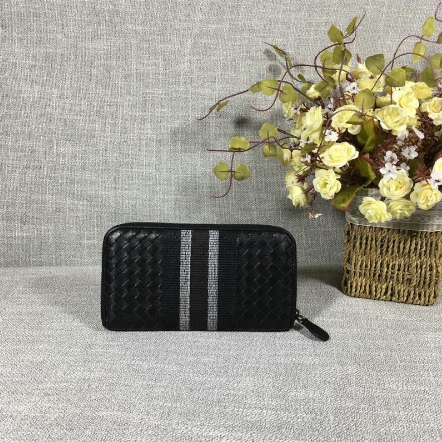 ボッテガヴェネタ BOTTEGAVENETA QJ-BOV076T 2019年最新入荷 ネロ イントレチャート VN ジップ アラウンド ウォレット ファスナー長財布 カーフスキン 黒