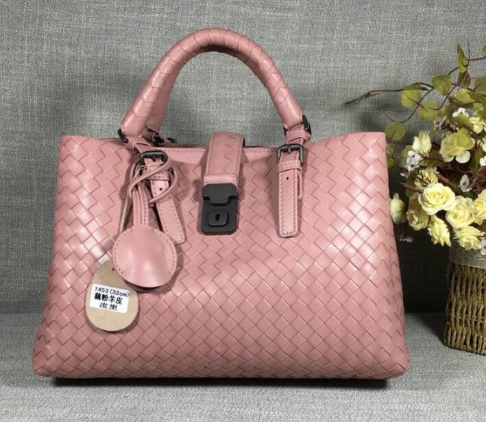 ボッテガヴェネタ BOTTEGAVENETA QJ-BOV7453YOF 2019年最新入荷 イントレチャート カーフ ベビー ローマバッグ ハンドバッグ 2way ショルダーバッグ ラムスキン