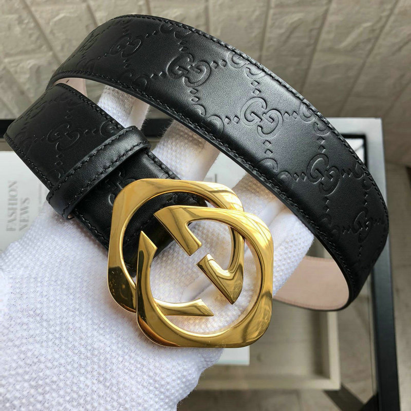 商品名称：グッチ GUCCI 057-GG411924B 2019年最新入荷 ベルト レザー インターロッキングG バックル 幅3.8