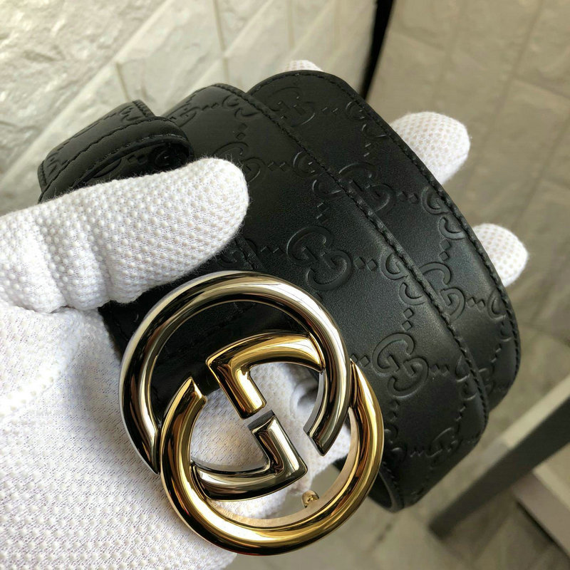 グッチ GUCCI 057-GG411924H 2019年最新入荷 ベルト レザー インターロッキングG バックル カーフスキン 幅3.8