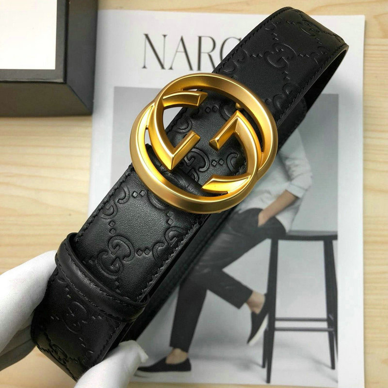 グッチ GUCCI 057-GG411924P 2019年最新入荷 ベルト レザー インターロッキングG バックル カーフスキン 幅3.8