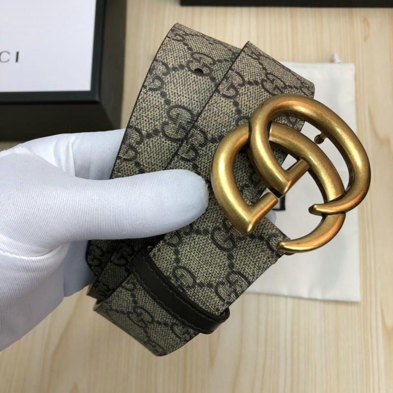 グッチ GUCCI 057-GG411924X 2019年最新入荷 ベルト レザー シュプリーム ダブルG マーク バックル カーフスキン 幅3.8