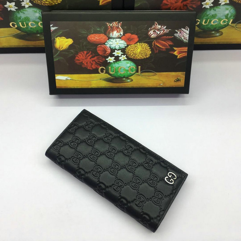 GUCCI グッチ 057-GG473922 2019年最新入荷 二つ折り長財布 カードケース 札入れ ロングウォレット カーフスキン 黒