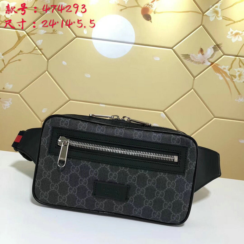 商品名称：GUCCI グッチ 057-GG474293H 2019年最新入荷 ソフト GGスプリーム ベルトバッグ ウェストバッグ チェストバッグ メンズ 黒