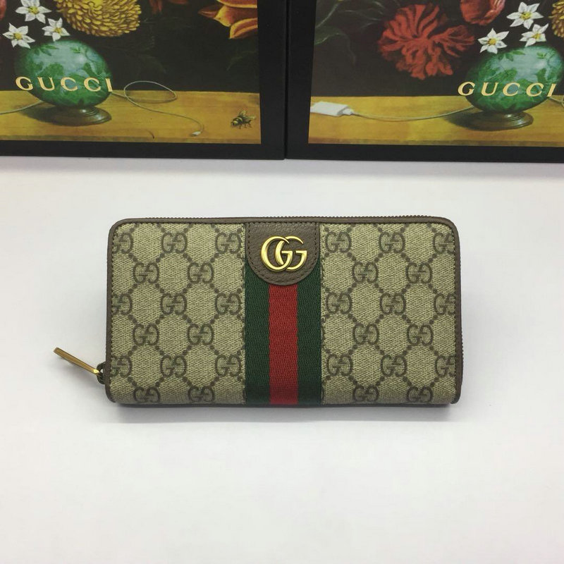 グッチ GUCCI 057-GG557696 2019年最新入荷 GGスプリーム ジップウォレット ラウンドファスナー長財布 キャンパス