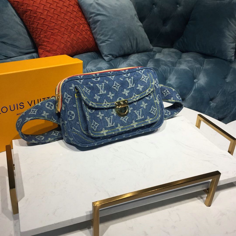商品名称：ルイヴィトン LOUISVUITTON 057-M95347 2019年最新入荷 バムバッグ モノグラムデニム ウェストバッグ ベルトバッグ ブルー ボディバッグ