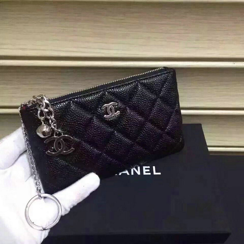 商品名称：シャネル CHANEL  JS-CH008Q 2019年最新入荷 ジップウォレット コインケース 小銭入れ カードコース キャビアスキン 黒