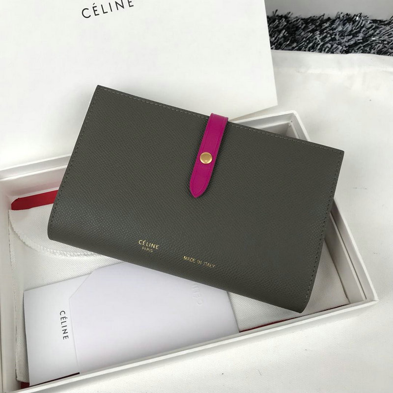 セリーヌ CELINE CC-CE4148HM 2019年最新入荷 ラージ ストラップ ウォレット 二つ折り長財布 カードケース 小銭入れ カーフスキン