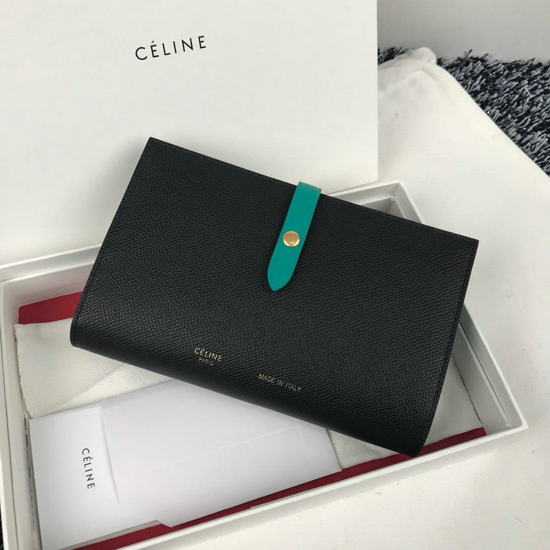 セリーヌ CELINE CC-CE4148KG 2019年最新入荷 ラージ ストラップ ウォレット 二つ折り長財布 カードケース 小銭入れ カーフスキン