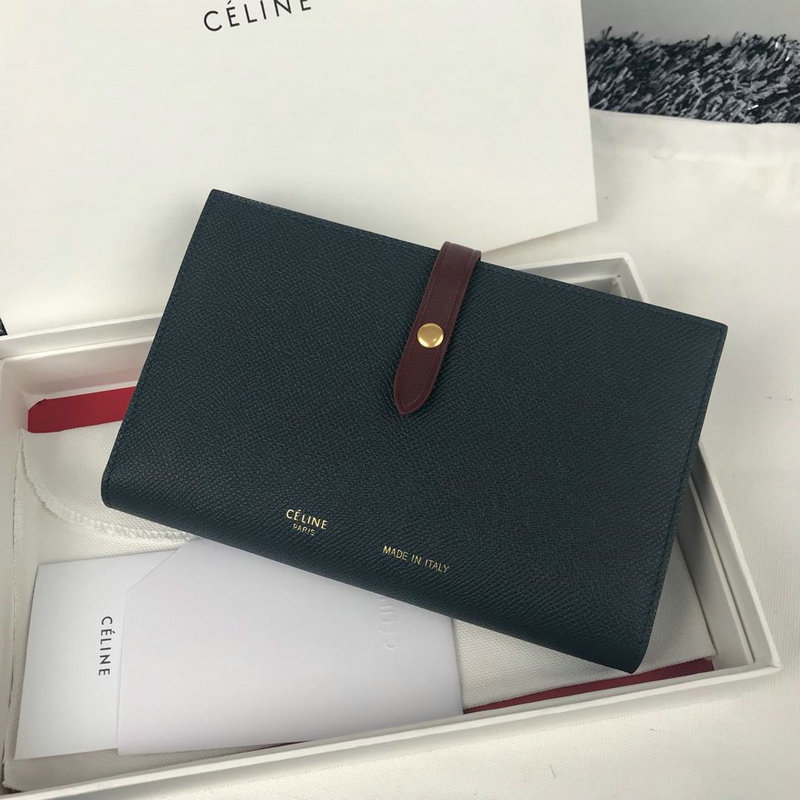 セリーヌ CELINE CC-CE4148KJ 2019年最新入荷 ラージ ストラップ ウォレット 二つ折り長財布 カードケース 小銭入れ カーフスキン