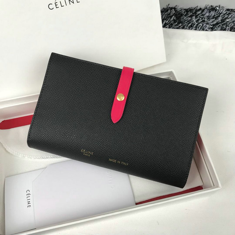 セリーヌ CELINE CC-CE4148KM 2019年最新入荷 ラージ ストラップ ウォレット 二つ折り長財布 カードケース 小銭入れ カーフスキン