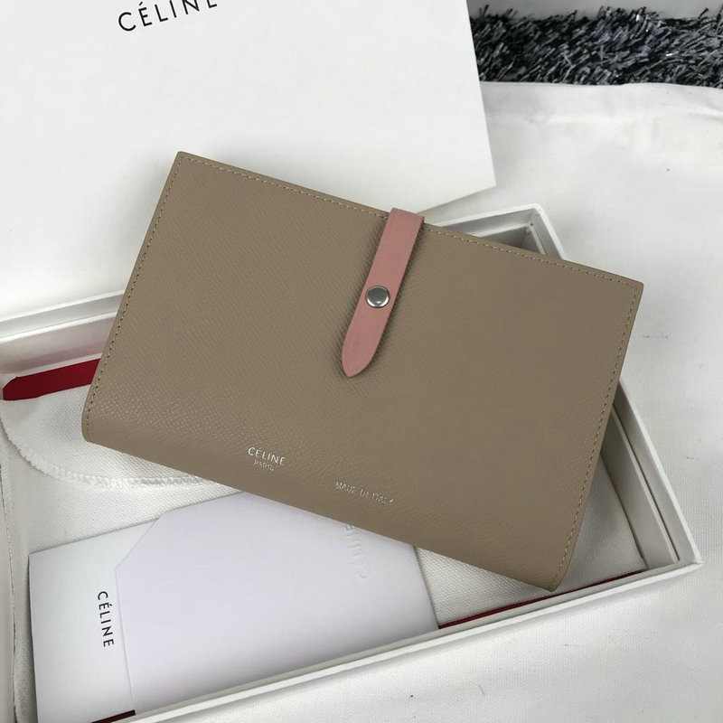 セリーヌ CELINE CC-CE4148XF 2019年最新入荷 ラージ ストラップ ウォレット 二つ折り長財布 カードケース 小銭入れ カーフスキン