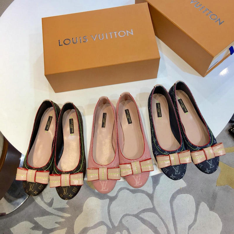ルイヴィトン LOUISVUITTON 26-LVJ19004 2019年最新入荷 パンプス フラットシューズ ローファー レディース 靴 リボン付き カジュアル 通勤 通学