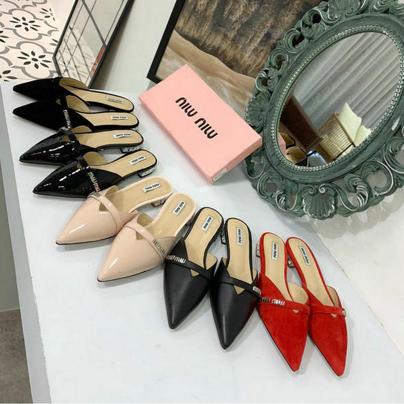 ミュウミュウ MIUMIU 26-MMJ19001 2019年最新入荷 サンダル ミュール レディース とんがりトウ ビーチサンダル おしゃれ スリッパ