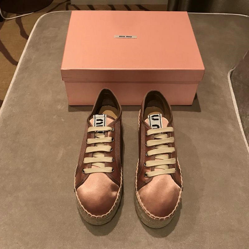 ミュウミュウ MIUMIU 26-MMJ19009 2019年最新入荷 カジュアルシューズ ハイソールスニーカー スポーツシューズ レディース 靴 レースアップ