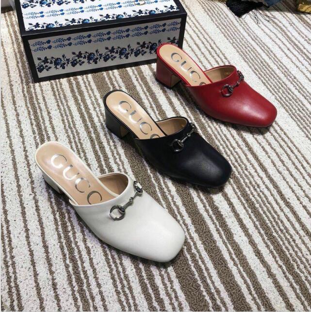 グッチ GUCCI  26-GGJ19027 2019年最新入荷 ローヒールサンダル ミュール レザー サマーサンダル レディース スリッパ 夏 カジュアル