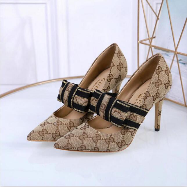 グッチ GUCCI 26-GGJ19040 2019年最新入荷 ハイヒールシューズ レディース リボン ピンヒールシューズ 靴 とんがりトウ 通勤 カジュアル おしゃれ