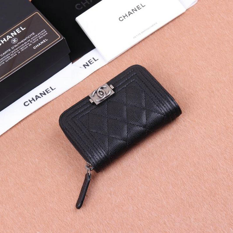 シャネル CHANEL 2019年最新入荷 BOY CHANEL ジップコインパース ラウンドファスナー短財布 コインケース 小銭入れ キャビアスキン
