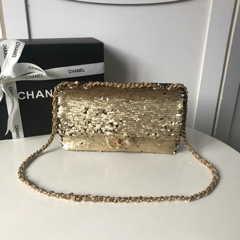 シャネル CHANEL JS-CHB19013 2019年最新入荷 斜め掛け ショルダーバッグ フラップバッグ スパンコール レディース ラムスキン