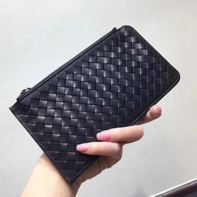 ボッテガヴェネタ BOTTEGAVENETA 2019年最新入荷 イントレチャート カードケース 小銭入れ コインケース カーフスキン 黒