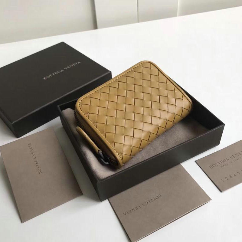 ボッテガヴェネタ BOTTEGAVENETA aj-BOV114075 2019年最新入荷 ダークセメント イントレチャート VN コインパース ジップウォレット 短財布 小銭入れ