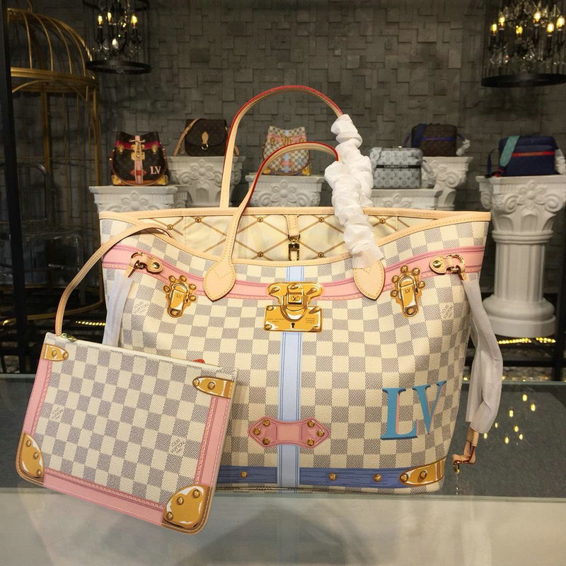 ルイヴィトン LOUISVUITTON 057-N41065 2019年最新入荷 ネヴァーフル MM トートバッグ ハンドバッグ ダミエアズール ショッピングバッグ