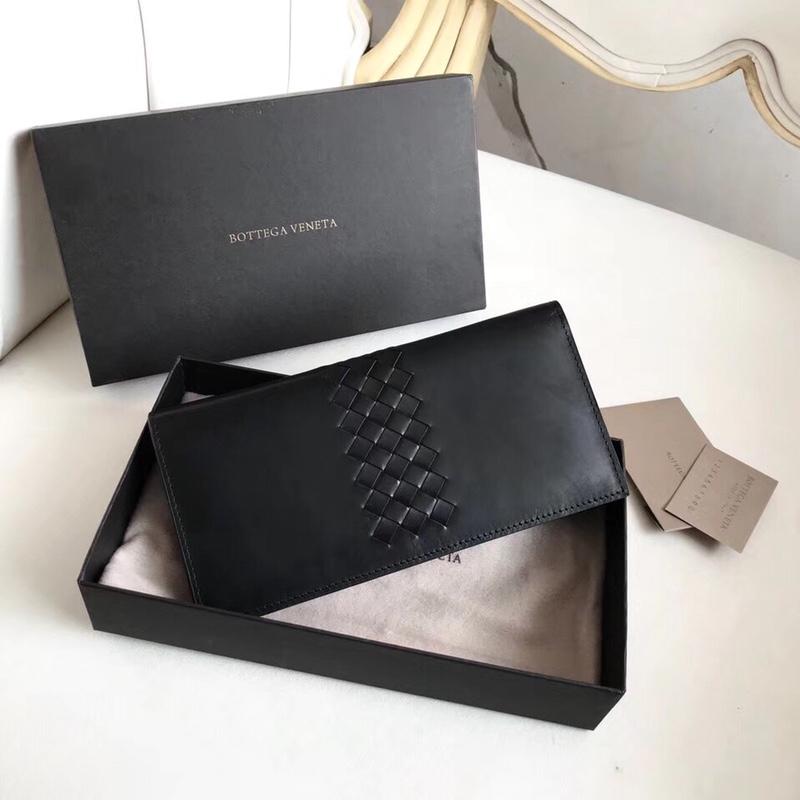ボッテガヴェネタ BOTTEGAVENETA aj-BOV244689 2019年最新入荷 イントレチャート 二つ折り長財布 ロングウォレット カードポケット付き カーフスキン 黒