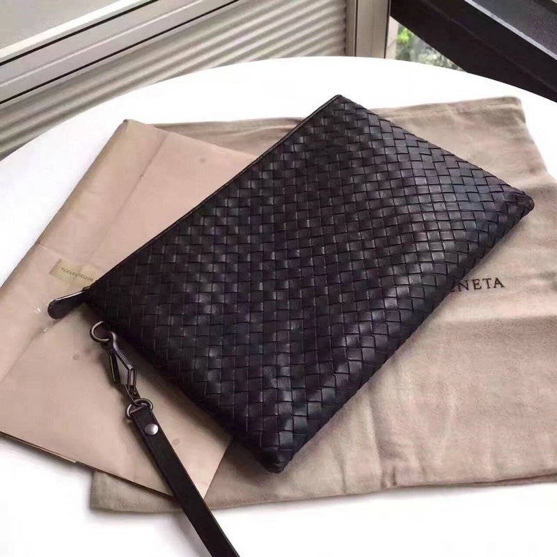 ボッテガヴェネタ BOTTEGAVENETA aj-BOV301204A 2019年最新入荷 イントレチャート クラッチバッグ ストラップ付き 手持ちかばん メンズ カーフスキン 黒