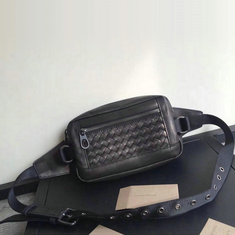 ボッテガヴェネタ BOTTEGAVENETA aj-BOV368898 2019年最新入荷 イントレチャート ウェストバッグ メンズ ボディバッグ ベルトバッグ カーフスキン 黒
