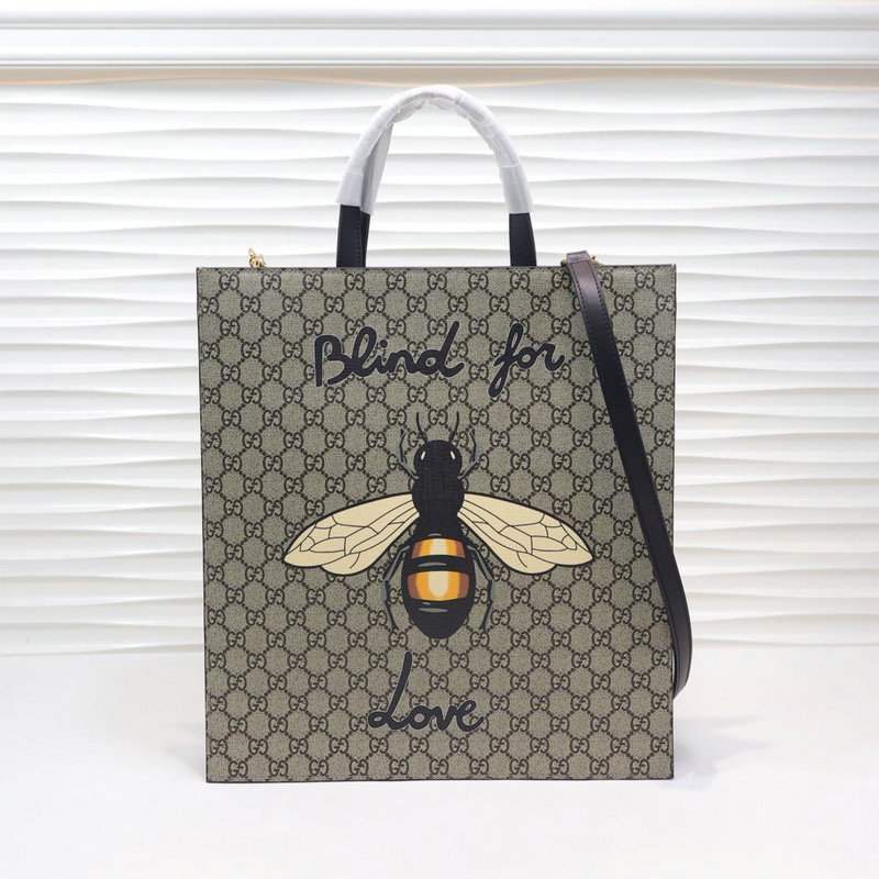 グッチ GUCCI 2019年夏最新作 ビー ハチ プリント ソフト GGスプリーム トートバッグ ハンドバッグ キャンパス