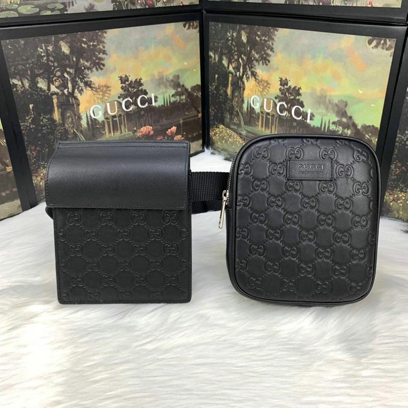 グッチ GUCCI 2057-GG495450 019年夏最新作 GGスプリーム ベルトバッグ ウェストバッグ カーフスキン 黒