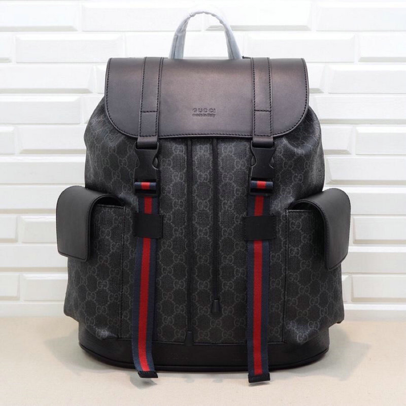 グッチ GUCCI 057-GG495563KR　2019年夏最新作 ソフト GGスプリーム キャンバス バックパック メンズ リュック 大容量 リュックサック 黒
