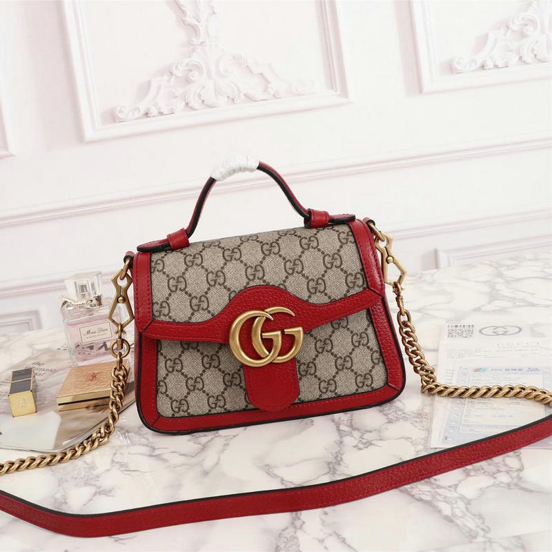 グッチ GUCCI 057-GG547260XP 2019年夏最新作 GGマーモント ミニ トップハンドルバッグ トートバッグ 2way ショルダーバッグ レザー