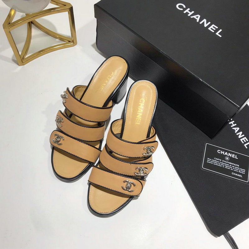 シャネル CHANEL 26-CHJ19041 2019年春夏最新入荷 ミュール ハイヒールサンダル サマーサンダル レディース レザー