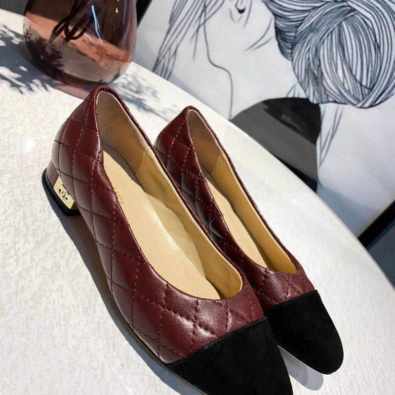 シャネル CHANEL 26-CHJ19002 2019年夏最新入荷 パンプス バイカラー フラットシューズ レディース ラムスキン 通勤