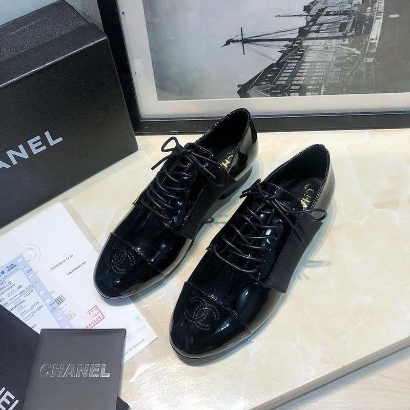 シャネル CHANEL 26-CHJ19025 2019年春夏最新入荷 フラットシューズ ローファー レースアップ オペラシューズ レディース