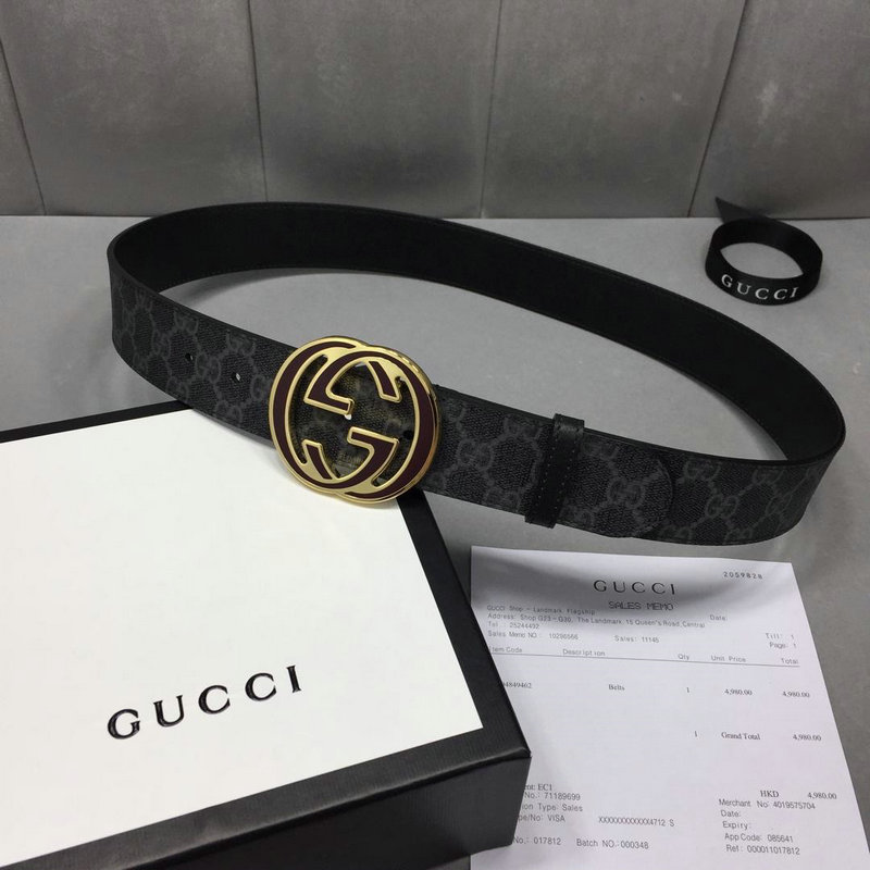 グッチ GUCCI  057-GG411924E 2019年最新入荷 ベルト レザー カーフスキン 幅4cm