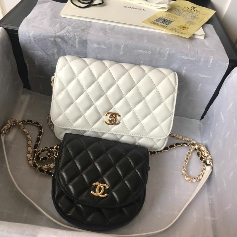 シャネル CHANEL CC-CH0649 2019年最新入荷 サイドパック ショルダーバッグ ダブルバッグ ラムスキン ミニサイズ