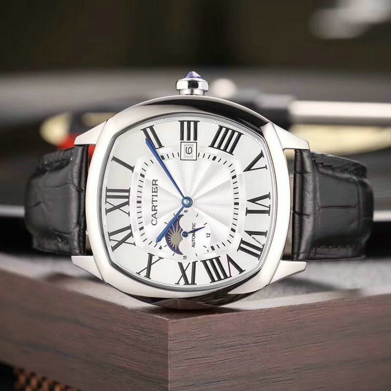 カルティエ CARTIER ZX-CAT19001J 2019年最新入荷 ドライブ ドゥ ムーンフェイズ ウォッチ メンズ 時計 男性用 オートマチック機械式 自動巻き腕時計