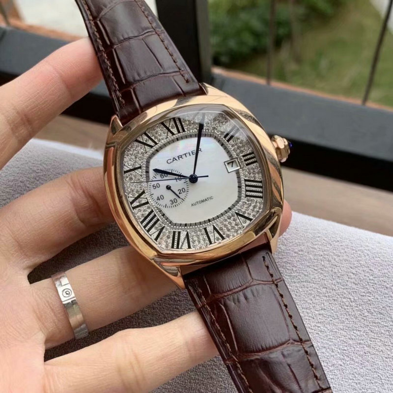 カルティエ CARTIER ZX-CAT19004 2019年最新入荷 ドライブ ドゥ ウォッチ メンズ オートマチックウォッチ 自動巻き腕時計 本革ベルト 男性用 時計 カレンダー付き