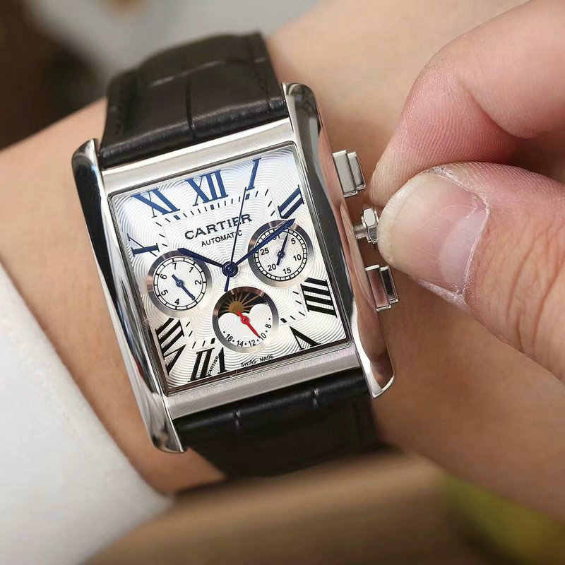 カルティエ CARTIER ZX-CAT19005 2019年最新入荷 腕時計 メンズ ウォッチ 本革ベルト 男性用 オートマチック機械式 時計