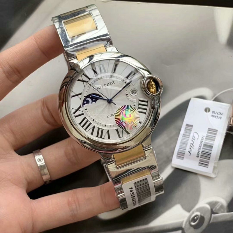 カルティエ CARTIER 2019年最新入荷 バロン ブルー ドゥ ウォッチ ムーンフェイズ オートマチック 時計 自動巻き腕時計  カレンダー付き