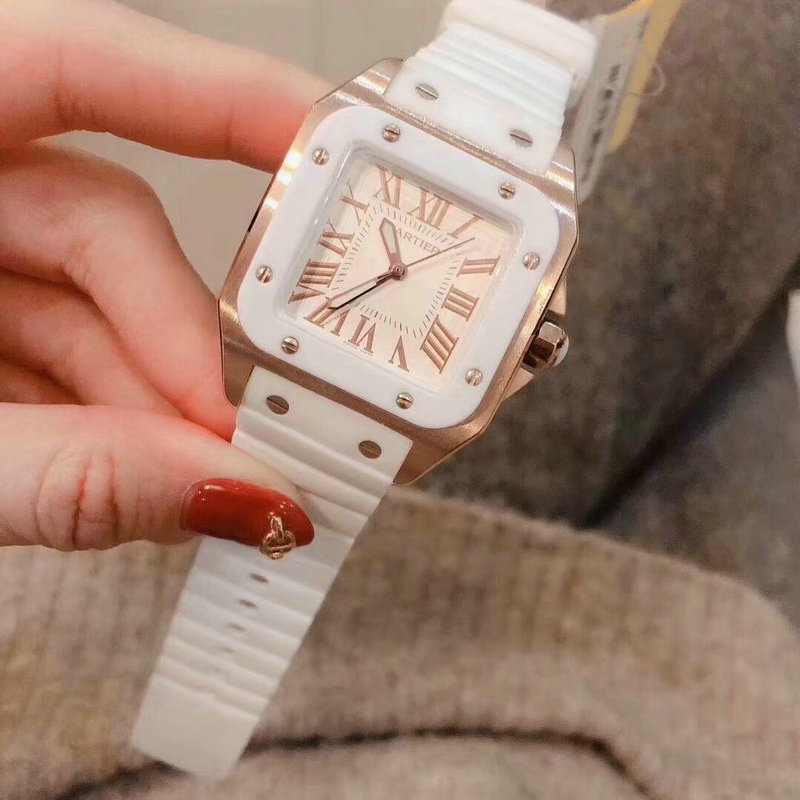 カルティエ CARTIER 2019年最新入荷 サントス ドゥ カルティエ ウォッチ レディース 腕時計 クォーツ 時計 セラミック