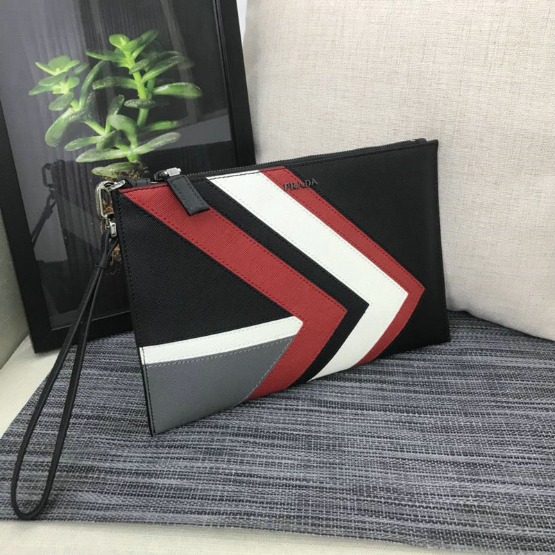 プラダ PRADA GH-PD1BA019 2019年最新入荷 手持ちかばん メンズ クラッチバッグ カーフスキン エレガントバッグ 黒